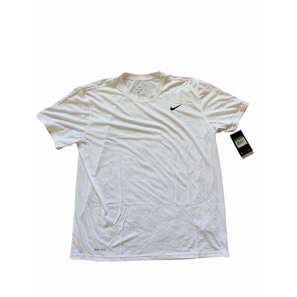 NWT Nike The Nike Tee Shirt Mens XL White Training Short Sleeve Dri Fit
